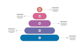 företag pyramid infographic med fem alternativ vektor