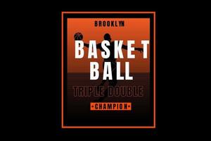 basket trippel dubbel mästare färg orange lutning vektor