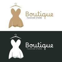 kvinnors Kläder logotyp mall med enkel stil vektor