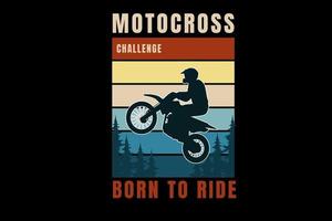 Motocross-Herausforderung geboren, um Farbe Orange Gelb und Grün zu fahren vektor