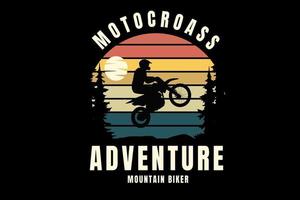 motocross äventyr mountainbiker färg orange gul och grön vektor