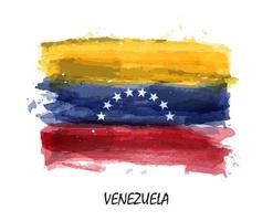 realistisk akvarellmålningsflagga i venezuela. vektor .