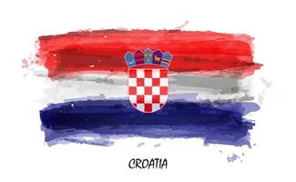 realistische aquarellmalerei flagge von kroatien. Vektor. vektor