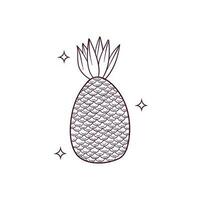 hand dragen ananas. klotter vektor skiss illustration