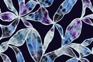 Shibori tye sterben abstrakt Krawatte Farbstoff Farbe Bürste Batik Tinte Strudel Spiral- Stoff retro botanisch Kreis Design geometrisch wiederholen Zeichnung Fliese Vektor Grün braun dunkel Blau Farben , Neon- Blumen
