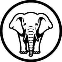 Elefant - - schwarz und Weiß isoliert Symbol - - Vektor Illustration