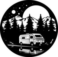 Camping - - minimalistisch und eben Logo - - Vektor Illustration