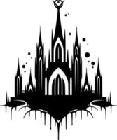 gotik - svart och vit isolerat ikon - vektor illustration