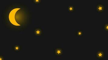 abstrakt natt bakgrund med stjärnor och måne lysande ut i papper skära stil. vektor