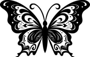 Schmetterling - - schwarz und Weiß isoliert Symbol - - Vektor Illustration