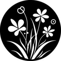 blommig, svart och vit vektor illustration