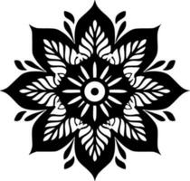 Mandala - - schwarz und Weiß isoliert Symbol - - Vektor Illustration