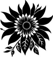 Blume - - schwarz und Weiß isoliert Symbol - - Vektor Illustration