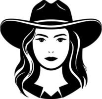 Cowgirl, schwarz und Weiß Vektor Illustration