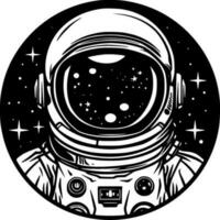 astronaut, minimalistisk och enkel silhuett - vektor illustration