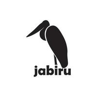 jabiru Logo Design im schwarz Farbe vektor