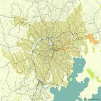 Vektor Stadt Karte von Kampala, Uganda
