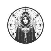 das Illusion Herold, Jahrgang Logo Linie Kunst Konzept schwarz und Weiß Farbe, Hand gezeichnet Illustration vektor