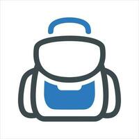 Schule Tasche Symbol. Vektor und Glyphe