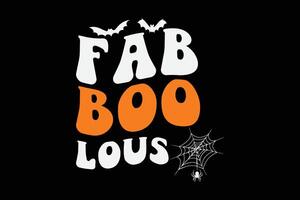 fabelhaft Boo laut retro groovig komisch Halloween T-Shirt Design vektor