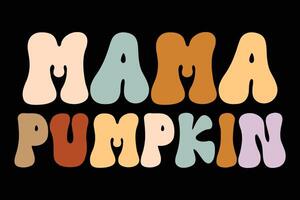 Mutter Kürbis retro groovig komisch Halloween T-Shirt Design vektor