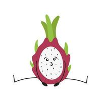 tecknad serie frukt karaktär klistermärke. rolig uttryckssymbol i platt stil. mat emoji. rolig frukt tecken isolerat på vit bakgrund, söt och rolig frukt uppsättning vektor illustration