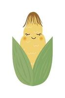tecknad serie vegetabiliska karaktär klistermärke. rolig uttryckssymbol i platt stil. mat emoji. rolig vegetabiliska tecken isolerat på vit bakgrund, söt och rolig frukt uppsättning vektor illustration