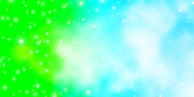 hellblau-grüner Vektorhintergrund mit kleinen und großen Sternen dekorative Illustration mit Sternen auf abstraktem Vorlagenmuster zum Verpacken von Geschenken vektor