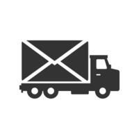 Vektor Illustration von Mail LKW Symbol im dunkel Farbe und Weiß Hintergrund