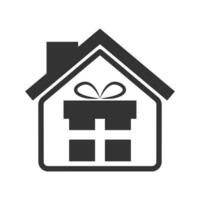 Vektor Illustration von Geschenk Haus Symbol im dunkel Farbe und Weiß Hintergrund