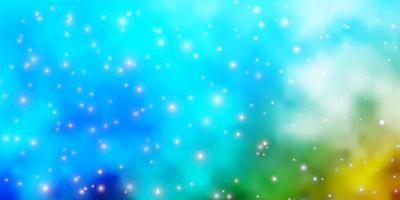 hellblau-grüner Vektorhintergrund mit kleinen und großen Sternen bunte Illustration im abstrakten Stil mit Gradienten-Sternenmuster für Webseiten-Landingpages vektor