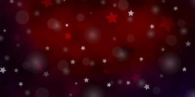 mörkblå röd vektor bakgrund med cirklar stjärnor färgglada illustration med lutning prickar stjärnor mall för visitkort webbplatser