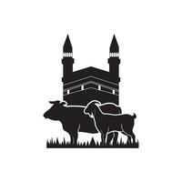 eid al Adha logotyp ikon vektor illustration mall design.