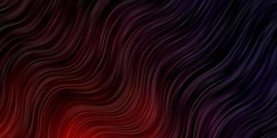 dunkelblauer roter Vektorhintergrund mit farbiger Illustration der Kurven mit geschwungener Linienschablone für Handys vektor