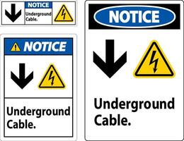 lägga märke till tecken, underjordisk kabel- tecken vektor