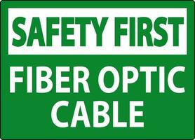 Sicherheit Zeichen, Ballaststoff Optik Kabel Zeichen vektor