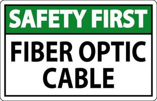 Sicherheit Zeichen, Ballaststoff Optik Kabel Zeichen vektor