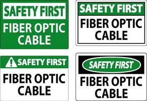 säkerhet tecken, fiber optisk kabel- tecken vektor