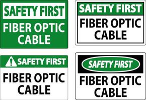 Sicherheit Zeichen, Ballaststoff Optik Kabel Zeichen vektor