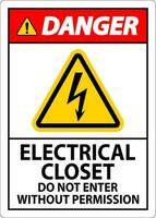 fara tecken elektrisk garderob - do inte stiga på utan tillstånd vektor