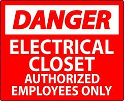 fara tecken elektrisk garderob - auktoriserad anställda endast vektor