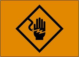 hög Spänning varning tecken elektrisk symbol hand chock vektor