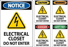 fara tecken elektrisk garderob - do inte stiga på vektor