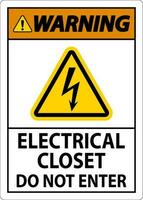 Warnung Zeichen elektrisch Wandschrank - - tun nicht eingeben vektor