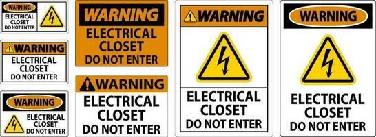 varning tecken elektrisk garderob - do inte stiga på vektor