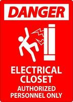 fara tecken elektrisk garderob - auktoriserad personal endast vektor