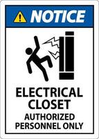 beachten Zeichen elektrisch Wandschrank - - autorisiert Personal nur vektor