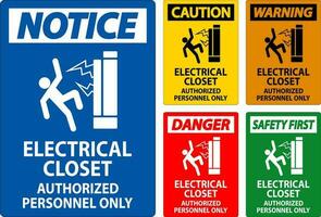 Warnung Zeichen elektrisch Wandschrank - - autorisiert Personal nur vektor