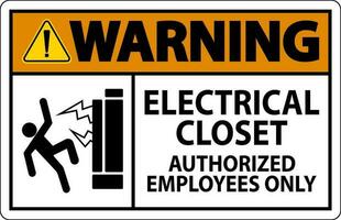 Warnung Zeichen elektrisch Wandschrank - - autorisiert Angestellte nur vektor