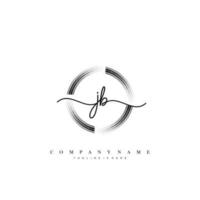 jb Initiale Handschrift minimalistisch geometrisch Logo Vorlage Vektor